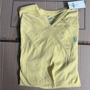 Polo by Ralph Lauren Yellow V-Neck Shirt with Light Blue Pony